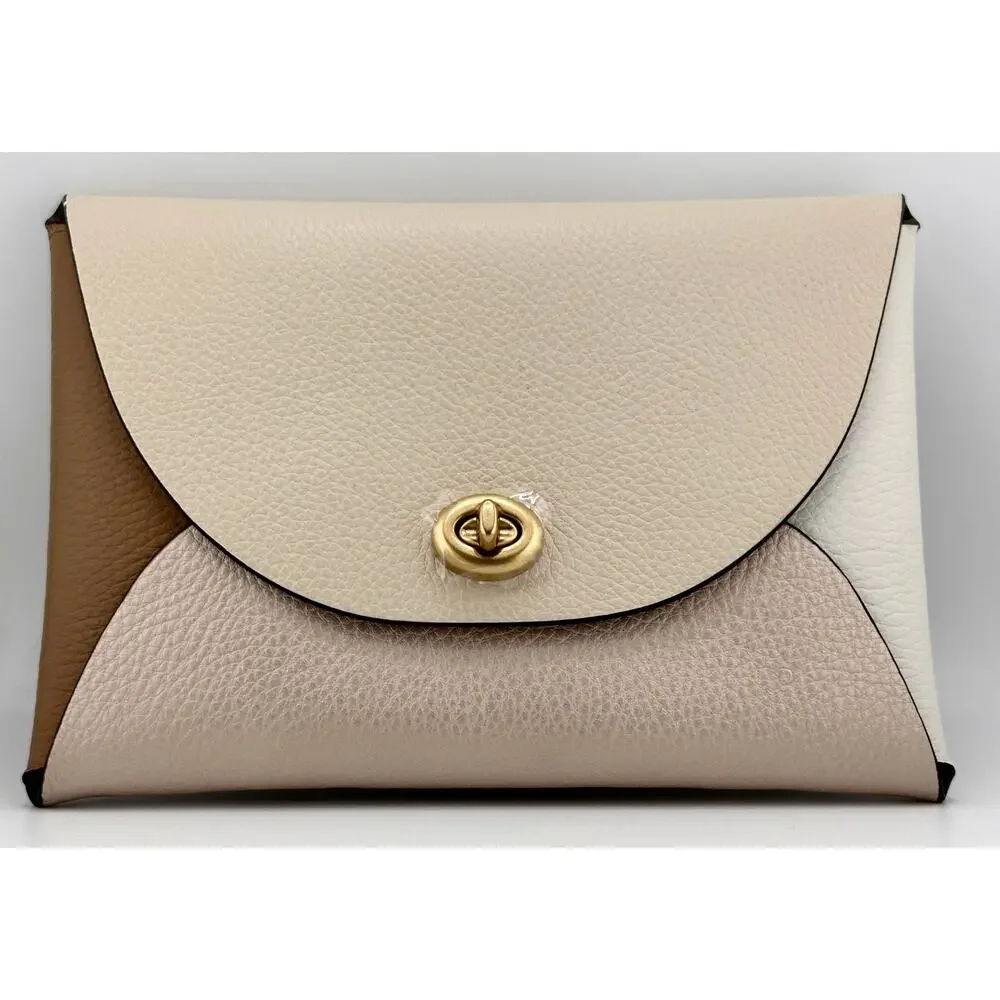 COACH - Remade Color block Large Pouch CREAM